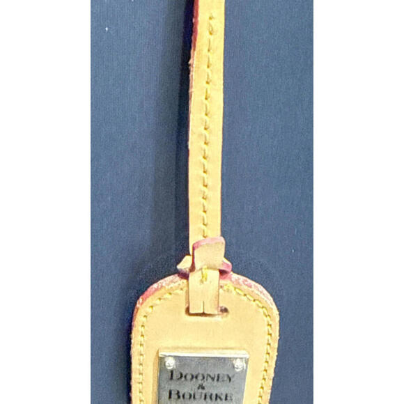 DOONEY & BOURKE Y2K Square Logo BEIGE BROWN LEATHER LUGGAGE Key FOB TAG - Picture 8 of 15